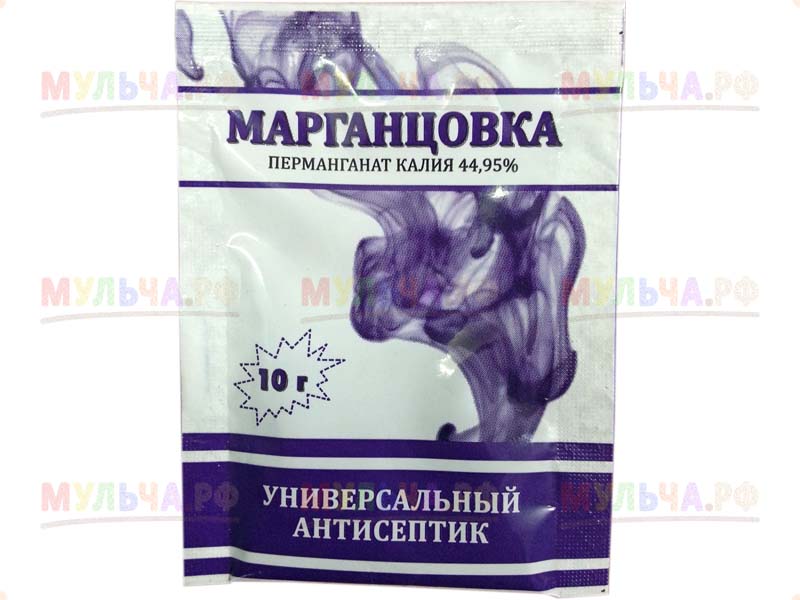 Марганцовка (Перманганат калия менее 45%), пакет 10 гр - От болезней(фунгициды) - купить у производителя Мульча.
